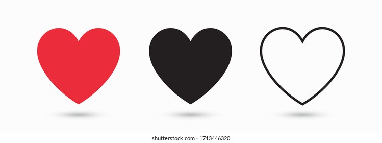 Sammlung von Herzillustrationen, Love Symbol-Satz, Liebessymbol-Vektorillustration. – Stockvektorgrafik