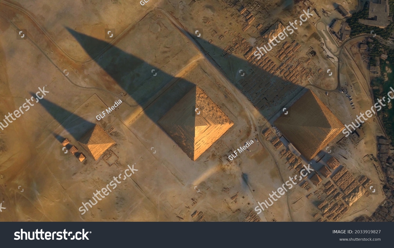 Luftbild des Pyramid-Komplexes – Stockfoto